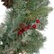 Prelit Snowy Waterloo Pine Artificial Christmas Wreath with Clear Lights 24 Inch